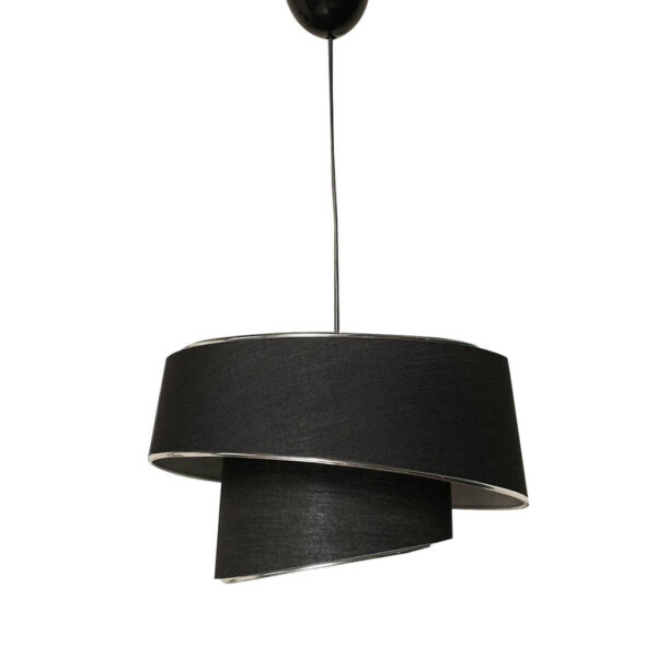 8683342319874 Opviq Pendelleuchte Barette
silber schwarz Metall Stoff B/H/L: ca. 32x70x32 cm E27 1 Brennstellen