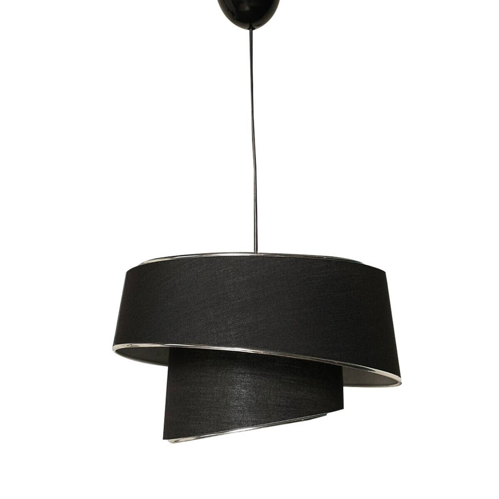 Opviq Pendelleuchte Barette
silber schwarz Metall Stoff B/H/L: ca. 32x70x32 cm E27 1 Brennstellen