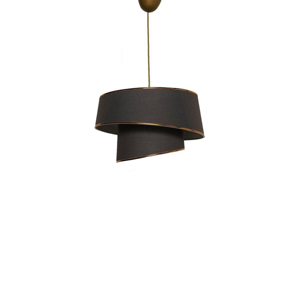 Opviq Pendelleuchte Barette
gold anthrazit Metall Stoff B/H/L: ca. 32x70x32 cm E27 1 Brennstellen