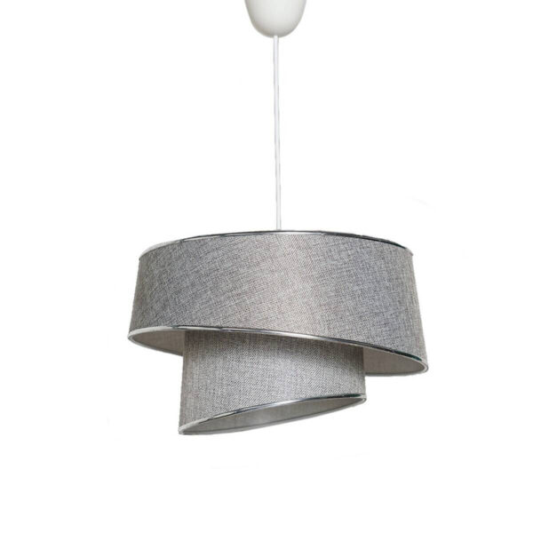 Opviq Pendelleuchte Barette
grau silber Stoff Metall B/H/L: ca. 32x70x32 cm E27 1 Brennstellen