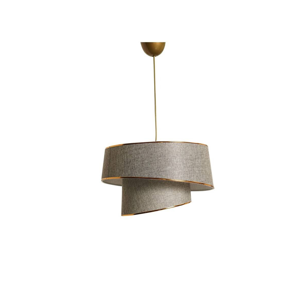 Opviq Pendelleuchte Barette
gold beige Stoff Metall B/H/L: ca. 32x70x32 cm E27 1 Brennstellen