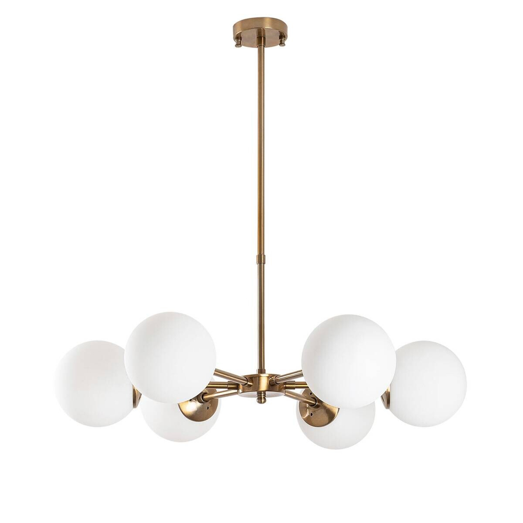 Opviq Pendelleuchte Akkas-10080
Metall Glas B/H/T/L/D: ca. 73x72x73x73x73 cm E14 6 Brennstellen