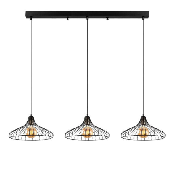 Opviq Pendelleuchte Depay-11260
schwarz Metall B/H/T/L: ca. 148x120x36x148 cm E27 3 Brennstellen