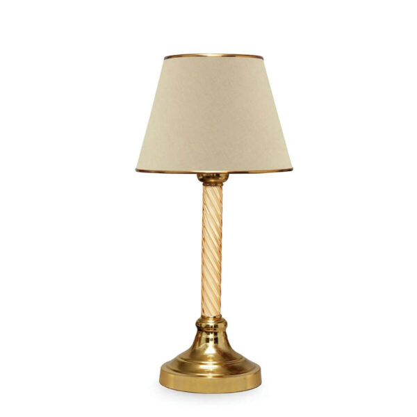 Opviq Tischleuchte
beige gold Kunststoff Stoff B/H/L: ca. 22x45x22 cm E27 1 Brennstellen