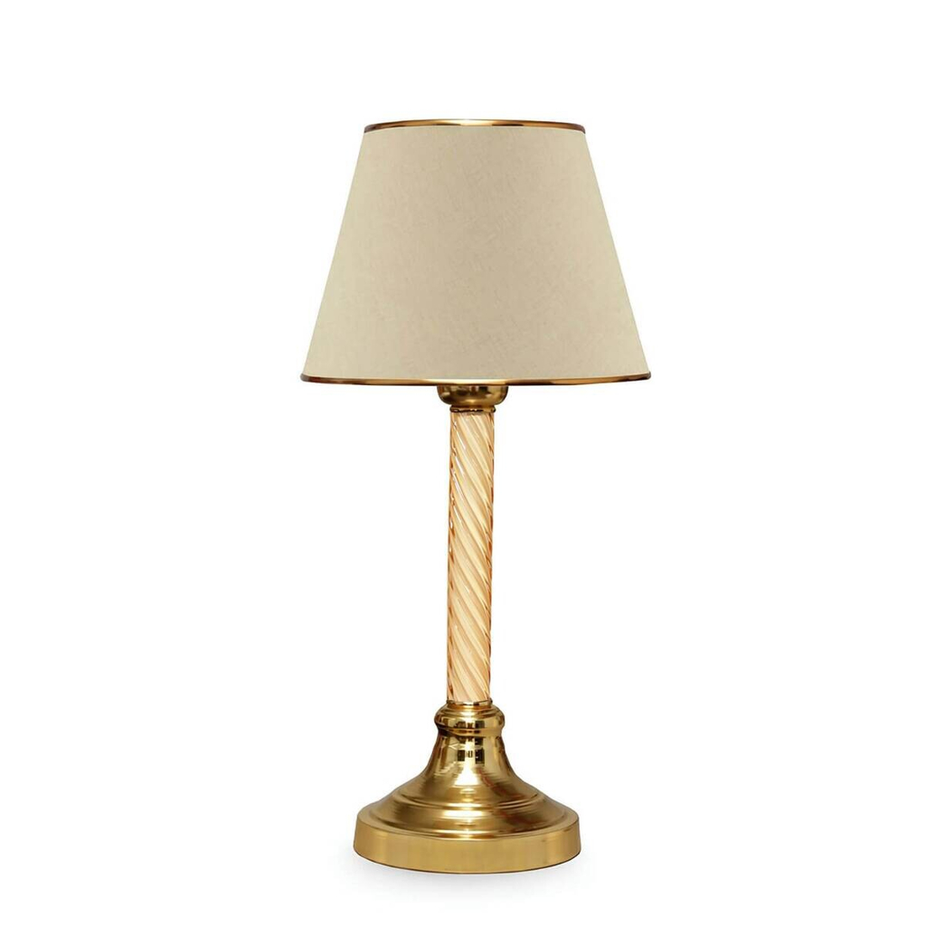 Opviq Tischleuchte
beige gold Kunststoff Stoff B/H/L: ca. 22x45x22 cm E27 1 Brennstellen