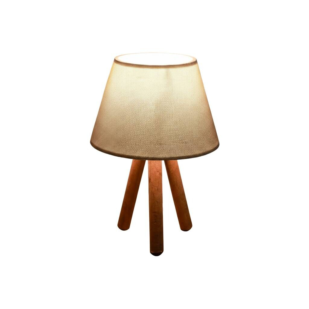 Opviq Tischleuchte
beige Holz Stoff B/H/L: ca. 22x30x22 cm E27 1 Brennstellen