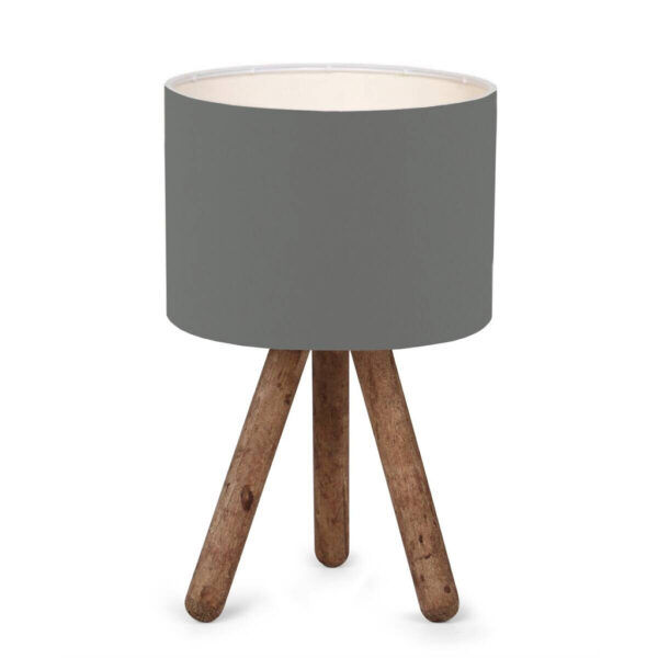 8683342482325 Opviq Tischleuchte
dunkelgrau Holz Stoff B/H/L: ca. 19x32x19 cm E27 1 Brennstellen