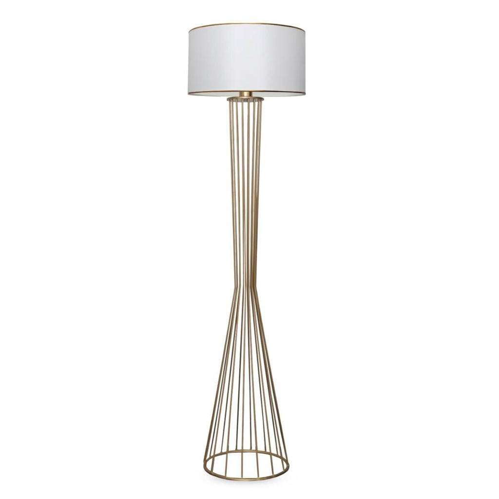 Opviq Stehlampe
weiß gold Metall B/H/T/L/D: ca. 38x155x38x38x38 cm E27 1 Brennstellen