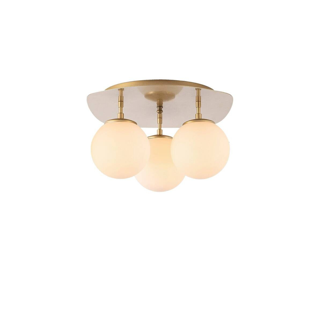 Opviq Deckenleuchte Well-11710 gold Glas B/H/T/L: ca. 37x25x44x37 cm E14 3 Brennstellen