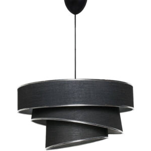 Opviq Pendelleuchte Couper schwarz silber Baumwolle B/H/L: ca. 40x72x40 cm E27 1 Brennstellen