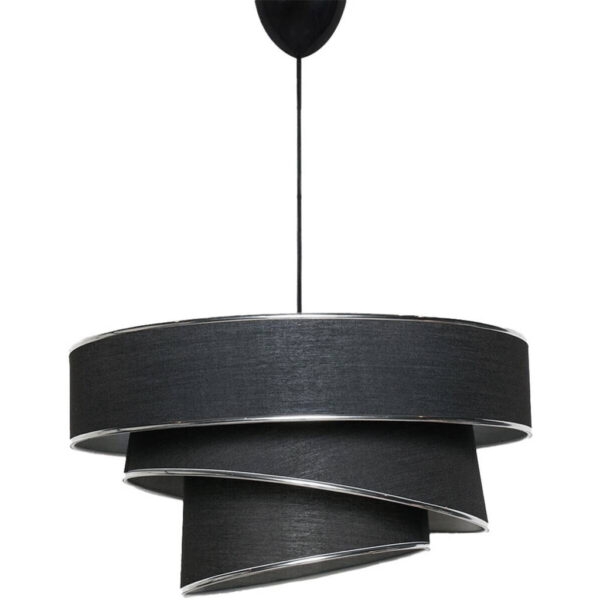 Opviq Pendelleuchte Couper
schwarz silber Baumwolle B/H/L: ca. 40x72x40 cm E27 1 Brennstellen