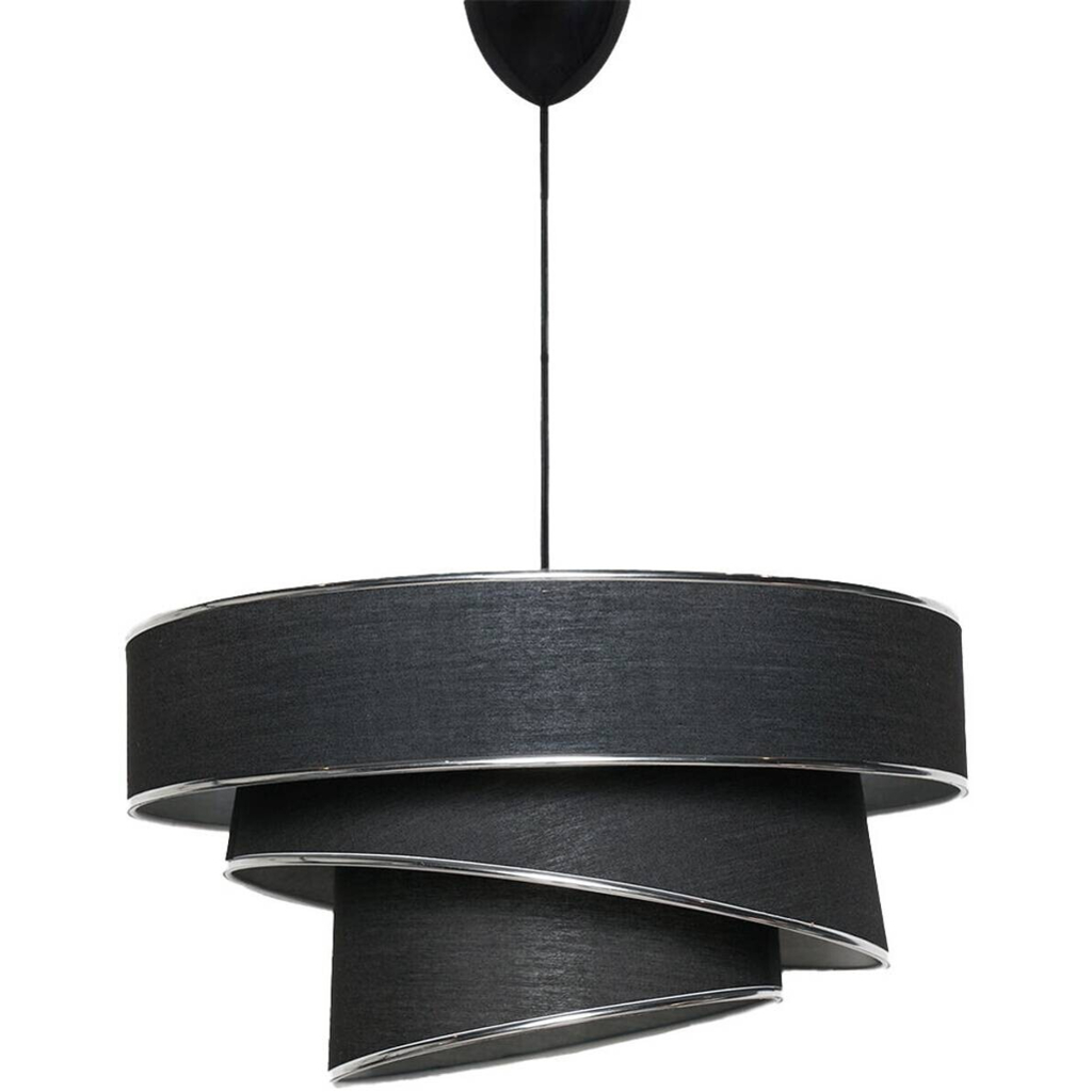 Opviq Pendelleuchte Couper
schwarz silber Baumwolle B/H/L: ca. 40x72x40 cm E27 1 Brennstellen