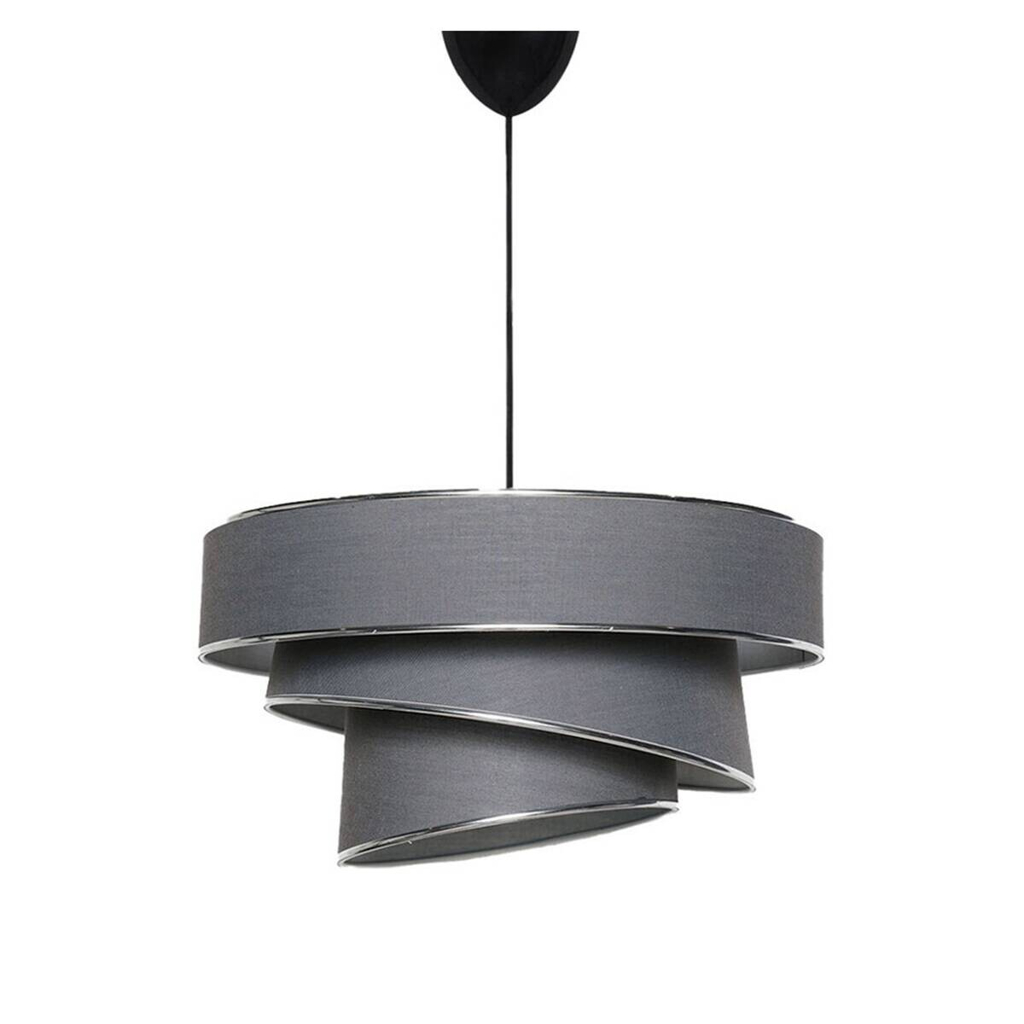 Opviq Pendelleuchte Couper
silber anthrazit Baumwolle B/H/T/L/D: ca. 40x72x40x40x40 cm E27 1 Brennstellen