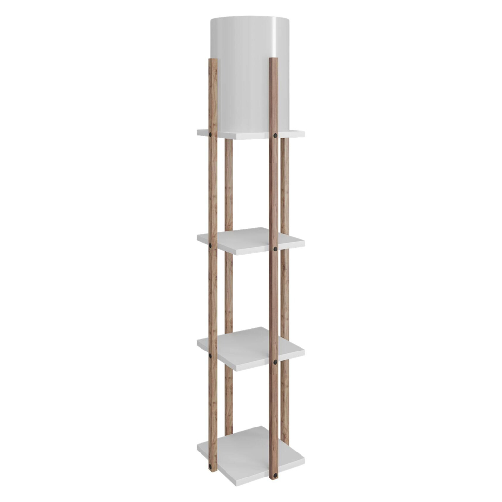 Opviq Stehlampe Nora MDF Stoff B/H/T/L/D: ca. 21x135x21x21x21 cm E27 1 Brennstellen – verschiedene Farben