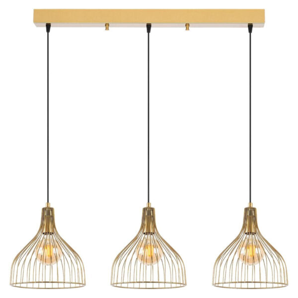 8683342834643 Opviq Pendelleuchte Cafu-11566-1
gold B/H/T/L: ca. 25x121x25x94 cm E27 3 Brennstellen