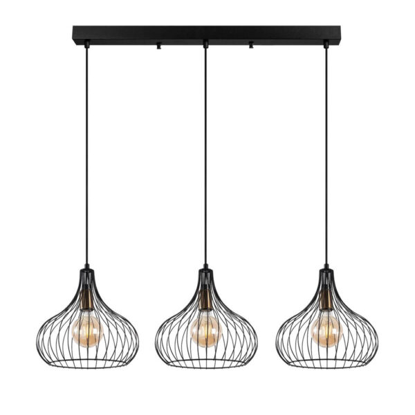 Opviq Pendelleuchte Teldamla-11910
schwarz B/H/T/L: ca. 76x120x22x76 cm E27 3 Brennstellen