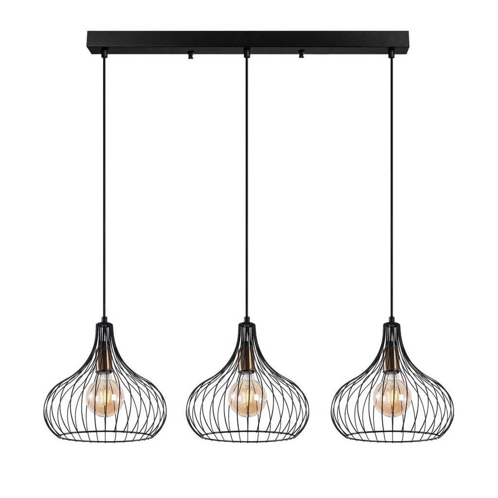 Opviq Pendelleuchte Teldamla-11910
schwarz B/H/T/L: ca. 76x120x22x76 cm E27 3 Brennstellen