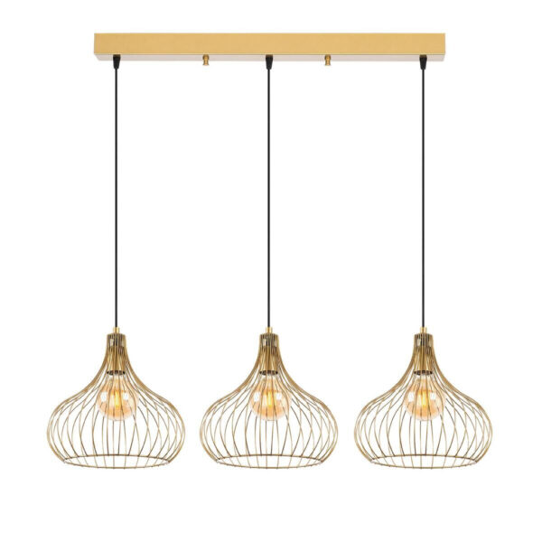 8683342835565 Opviq Pendelleuchte Teldamla-11925
gold B/H/T/L: ca. 76x120x22x76 cm E27 3 Brennstellen
