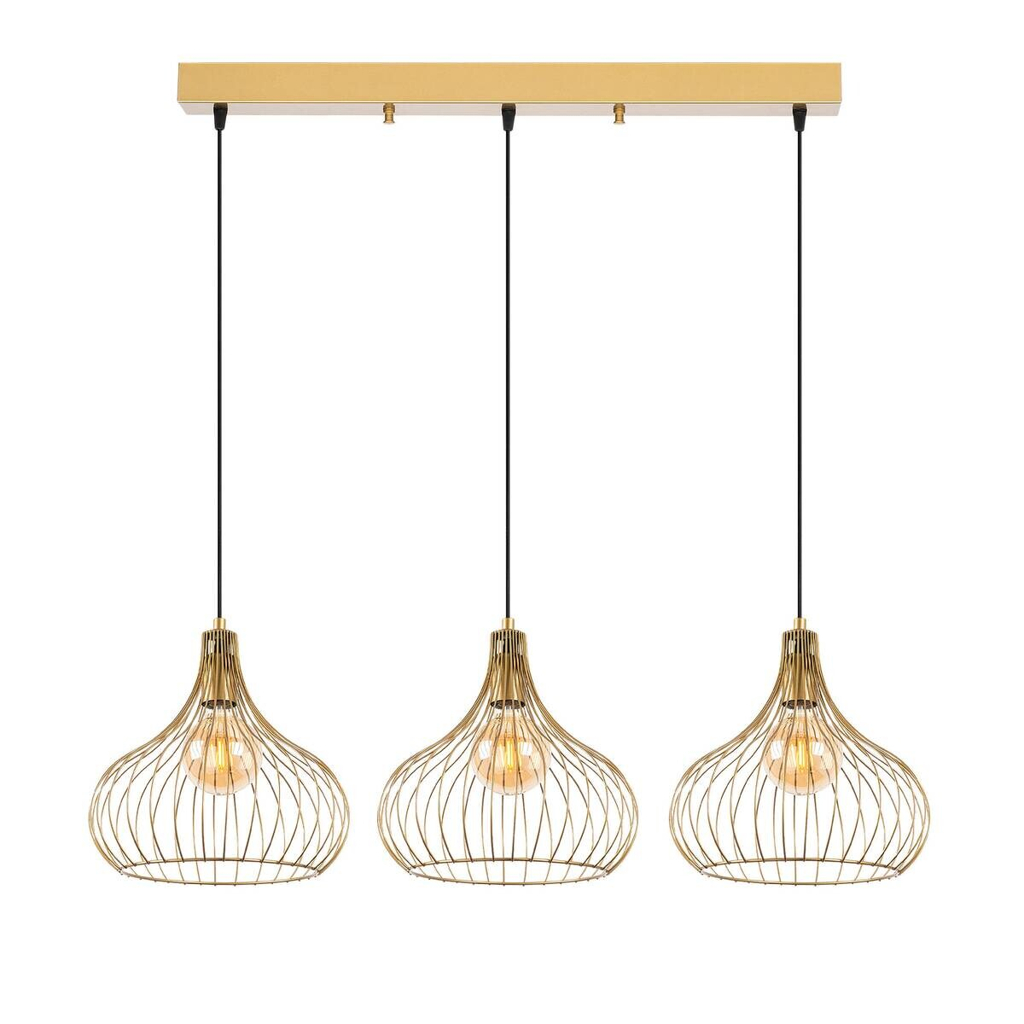 Opviq Pendelleuchte Teldamla-11925
gold B/H/T/L: ca. 76x120x22x76 cm E27 3 Brennstellen