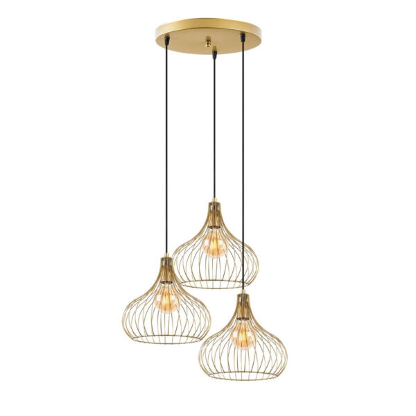8683342835572 Opviq Pendelleuchte Teldamla-11930
gold B/H/T/L/D: ca. 47x120x47x47x47 cm E27 3 Brennstellen