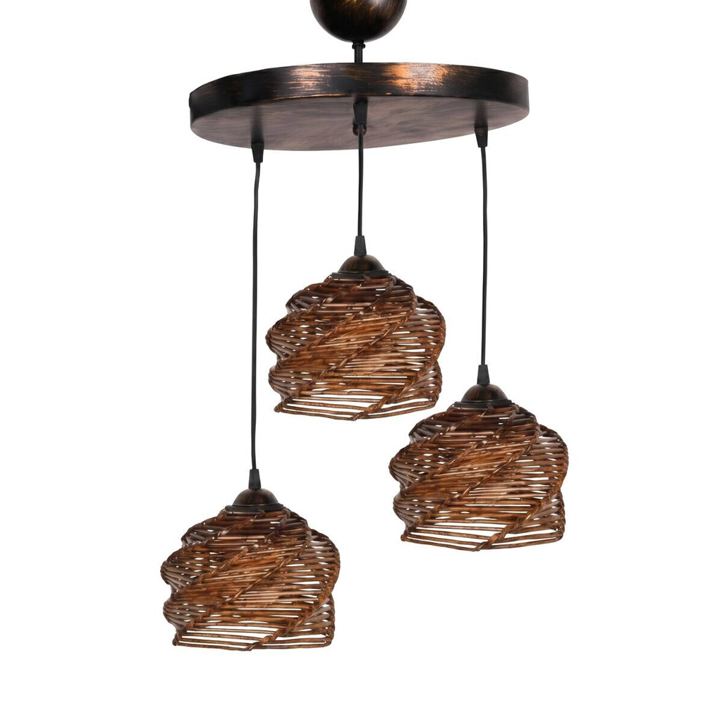 Opviq Pendelleuchte
Holz Metall B/H/T/L/D: ca. 35x85x35x35x35 cm E27 3 Brennstellen