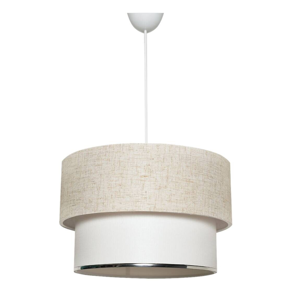 Opviq Pendelleuchte Leslie
weiß creme Stoff B/H/T/L/D: ca. 30x65x30x30x30 cm E27 1 Brennstellen