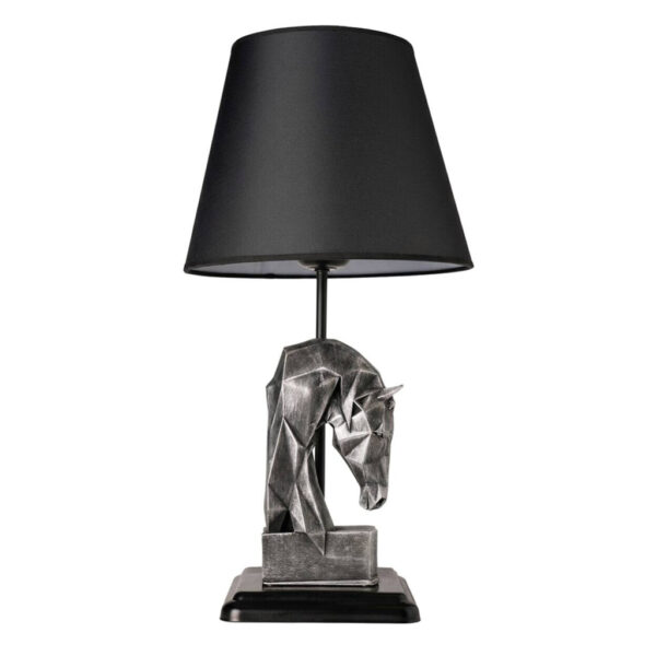 Opviq Tischleuchte
schwarz silber Stoff Metall B/H/L: ca. 24x50x24 cm E27 1 Brennstellen