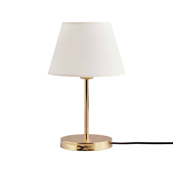 8683742105138 Opviq Tischleuchte
weiß gold Metall Stoff B/H/L: ca. 22x37x22 cm E27 1 Brennstellen