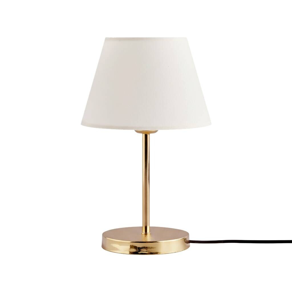 Opviq Tischleuchte
weiß gold Metall Stoff B/H/L: ca. 22x37x22 cm E27 1 Brennstellen