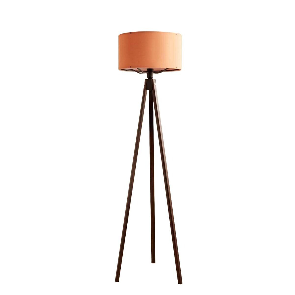 Opviq Stehlampe
orange braun Stoff Holz B/H/T/L/D: ca. 21x140x21x21x21 cm E27 1 Brennstellen