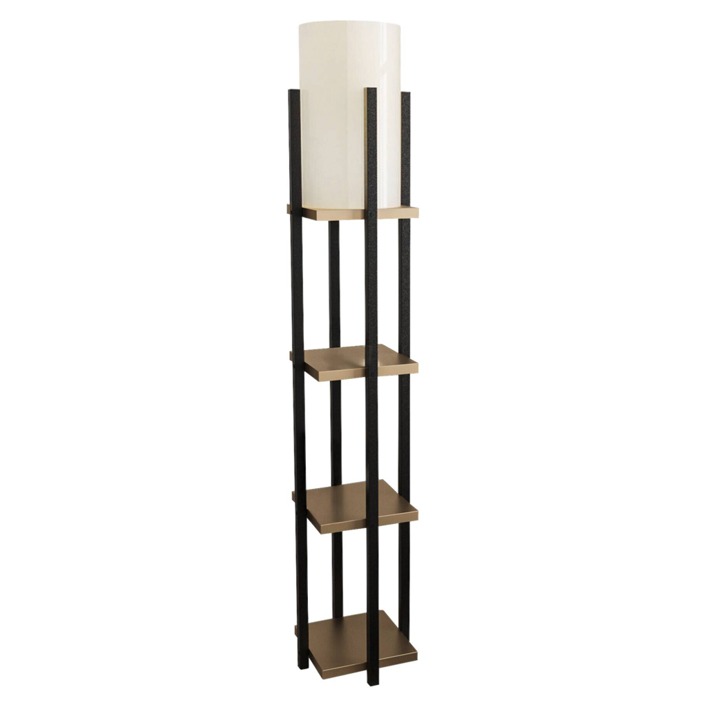 Opviq Stehlampe
gold schwarz Stoff B/H/T/L/D: ca. 25x130x25x25x25 cm E27 1 Brennstellen
