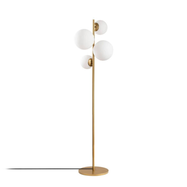 Opviq Stehlampe
gold Glas Metall B/H/T/L/D: ca. 33x162x33x33x33 cm E14 4 Brennstellen