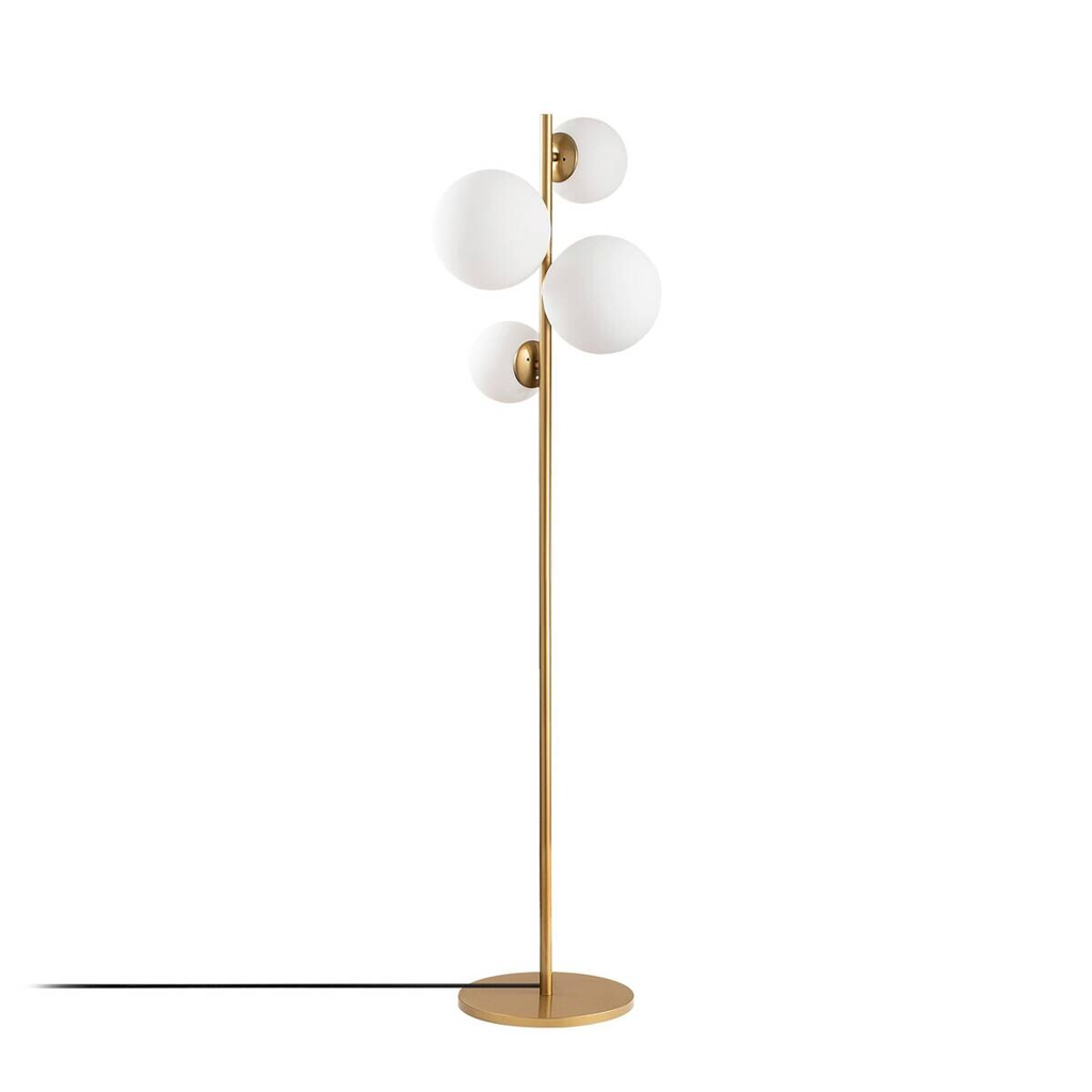 Opviq Stehlampe
gold Glas Metall B/H/T/L/D: ca. 33x162x33x33x33 cm E14 4 Brennstellen