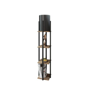 Opviq Stehlampe schwarz natur Spanplatte MDF B/H/T/L/D: ca. 21x135x21x21x21 cm E27 1 Brennstellen