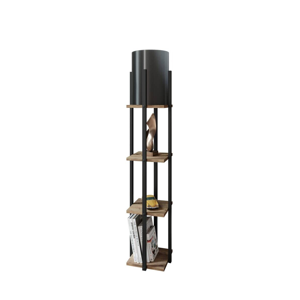 Opviq Stehlampe
schwarz natur Spanplatte MDF B/H/T/L/D: ca. 21x135x21x21x21 cm E27 1 Brennstellen