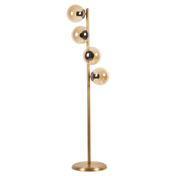 Opviq Stehlampe
gold Metall Glas B/H/L: ca. 30x137x30 cm E27 4 Brennstellen