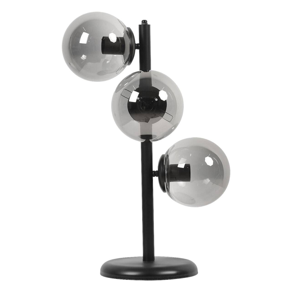 Opviq Tischleuchte
schwarz Metall Glas B/H/L: ca. 20x55x20 cm E27 3 Brennstellen