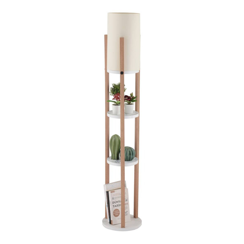 Opviq Stehlampe Circle
weiß natur MDF B/H/L: ca. 21x135x21 cm E27 1 Brennstellen