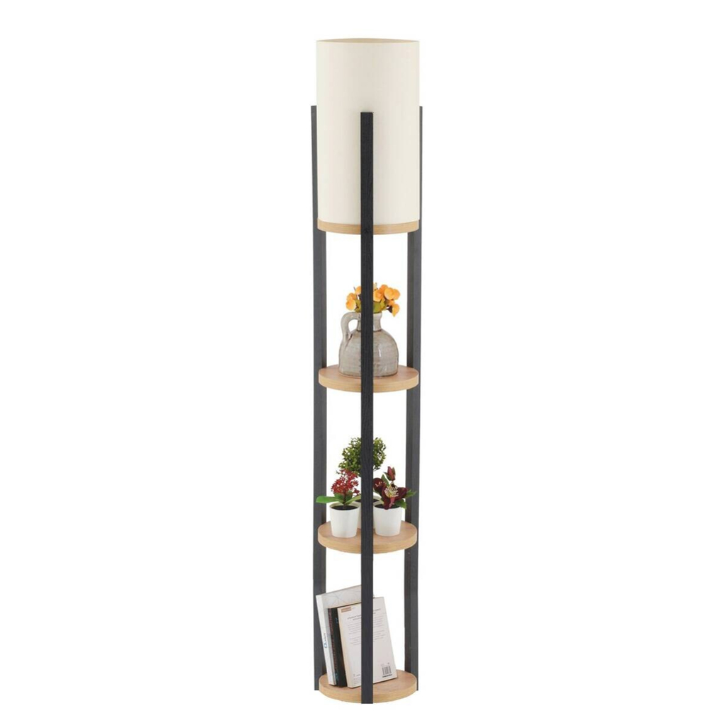 Opviq Stehlampe Circle
natur schwarz MDF B/H/L: ca. 21x135x21 cm E27 1 Brennstellen