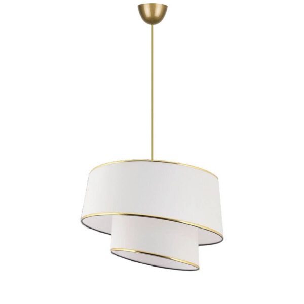 8684282554592 Opviq Pendelleuchte Barette
gold weiß Metall Stoff B/H/L: ca. 32x70x32 cm E27 1 Brennstellen