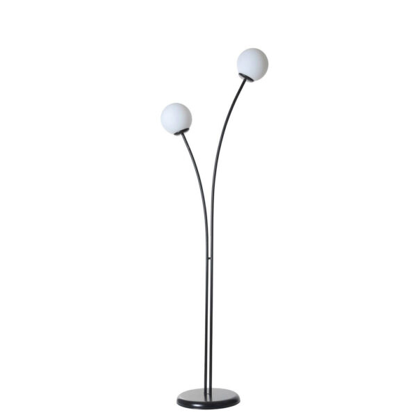 Opviq Stehlampe
schwarz weiß Metall Glas B/H/L: ca. 30x165x50 cm E27 1 Brennstellen