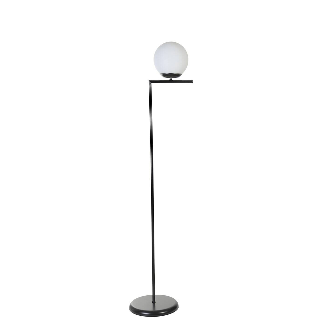 Opviq Stehlampe
weiß schwarz Metall Glas B/H/L: ca. 30x155x30 cm E27 2 Brennstellen