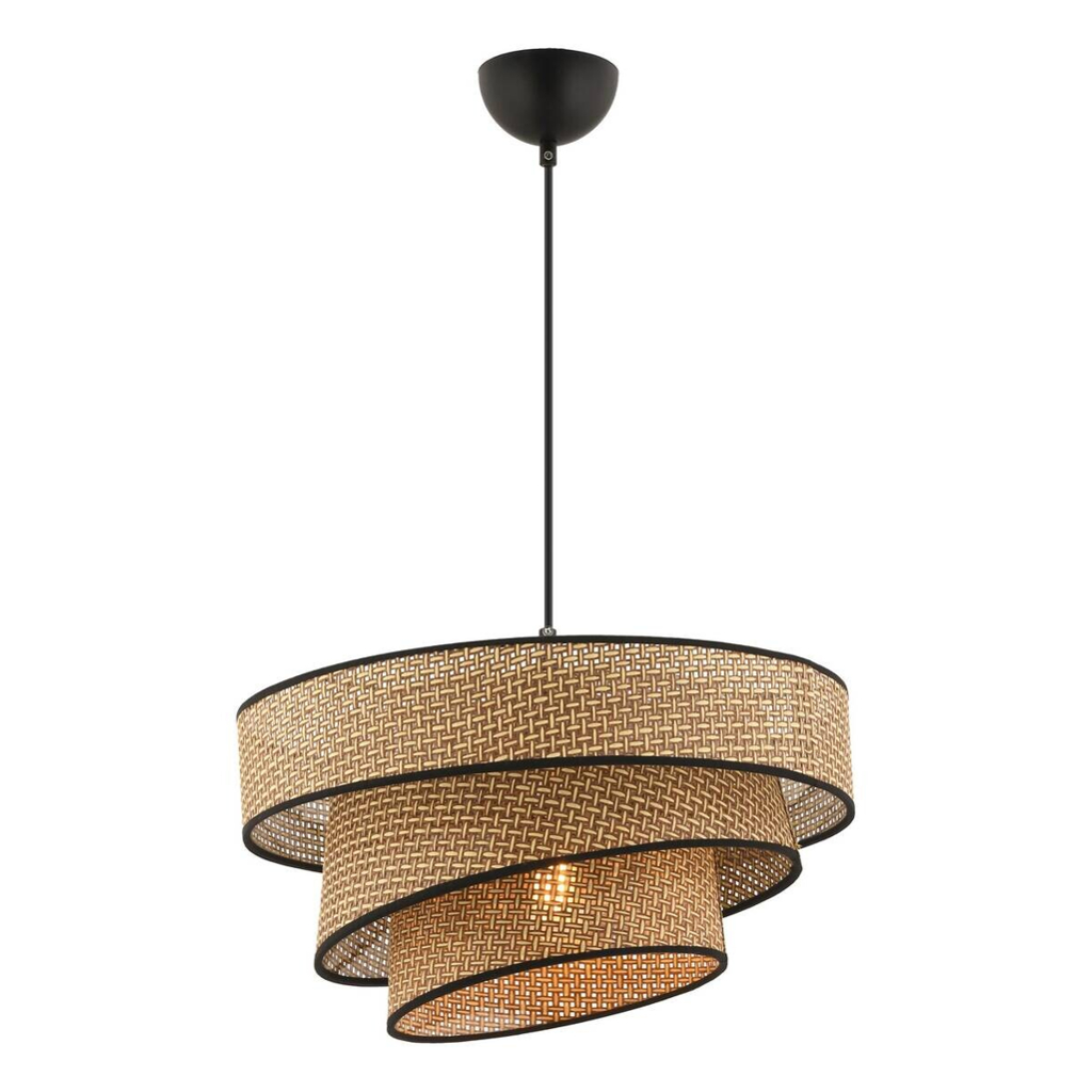 Opviq Pendelleuchte Couper
beige schwarz Baumwolle Metall B/H/L: ca. 40x72x40 cm E27 1 Brennstellen
