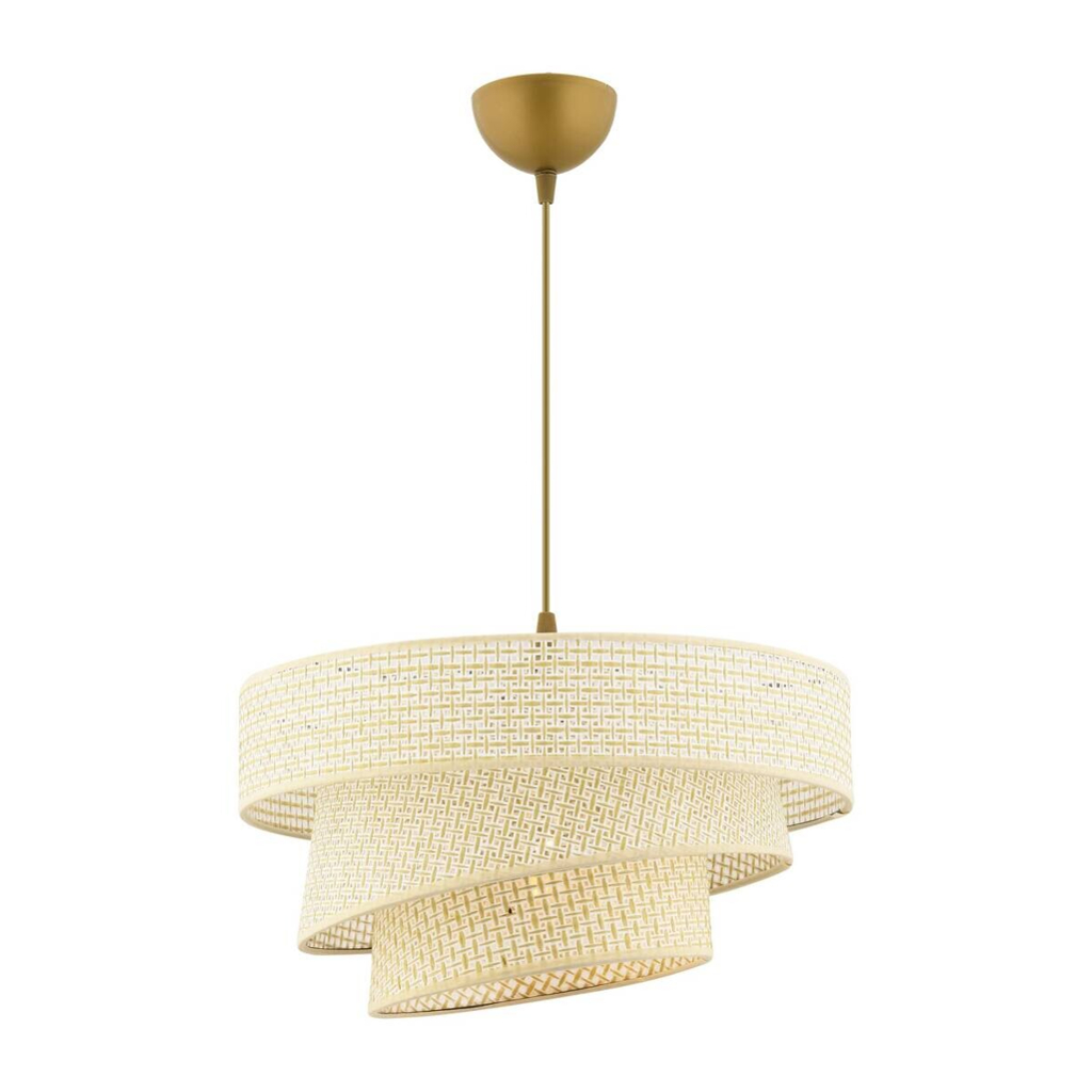Opviq Pendelleuchte Couper
creme Baumwolle Metall B/H/L: ca. 40x72x40 cm E27 1 Brennstellen