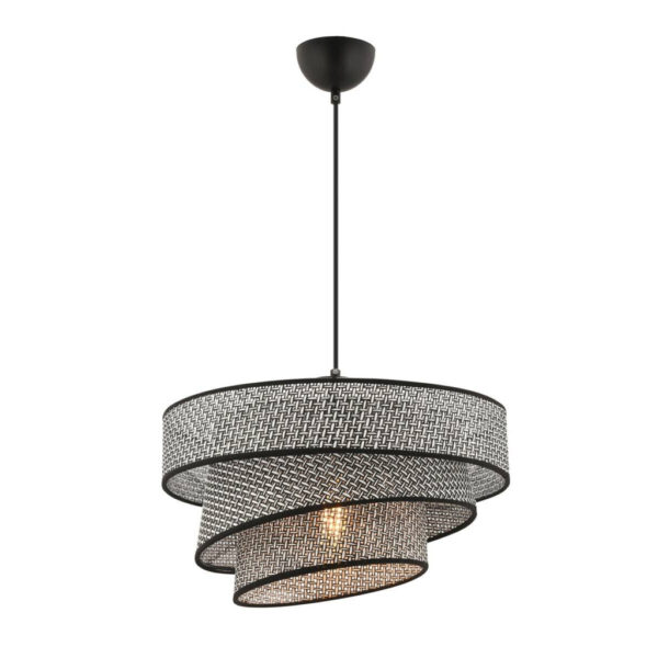 8684283466375 Opviq Pendelleuchte Couper
grau schwarz Baumwolle Metall B/H/L: ca. 40x72x40 cm E27 1 Brennstellen