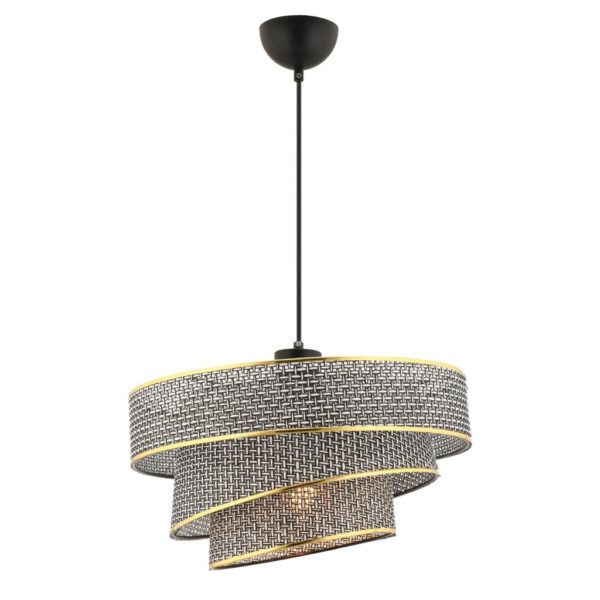 8684283466382 Opviq Pendelleuchte Couper
grau gold Baumwolle Metall B/H/L: ca. 40x72x40 cm E27 1 Brennstellen