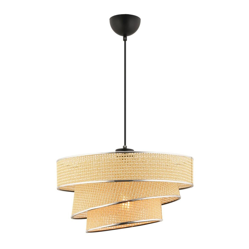 Opviq Pendelleuchte Couper
kamel Baumwolle Metall B/H/L: ca. 40x72x40 cm E27 1 Brennstellen