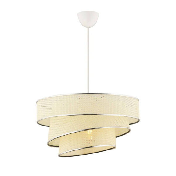 Opviq Pendelleuchte Couper
weiß silber Baumwolle Metall B/H/L: ca. 40x72x40 cm E27 1 Brennstellen