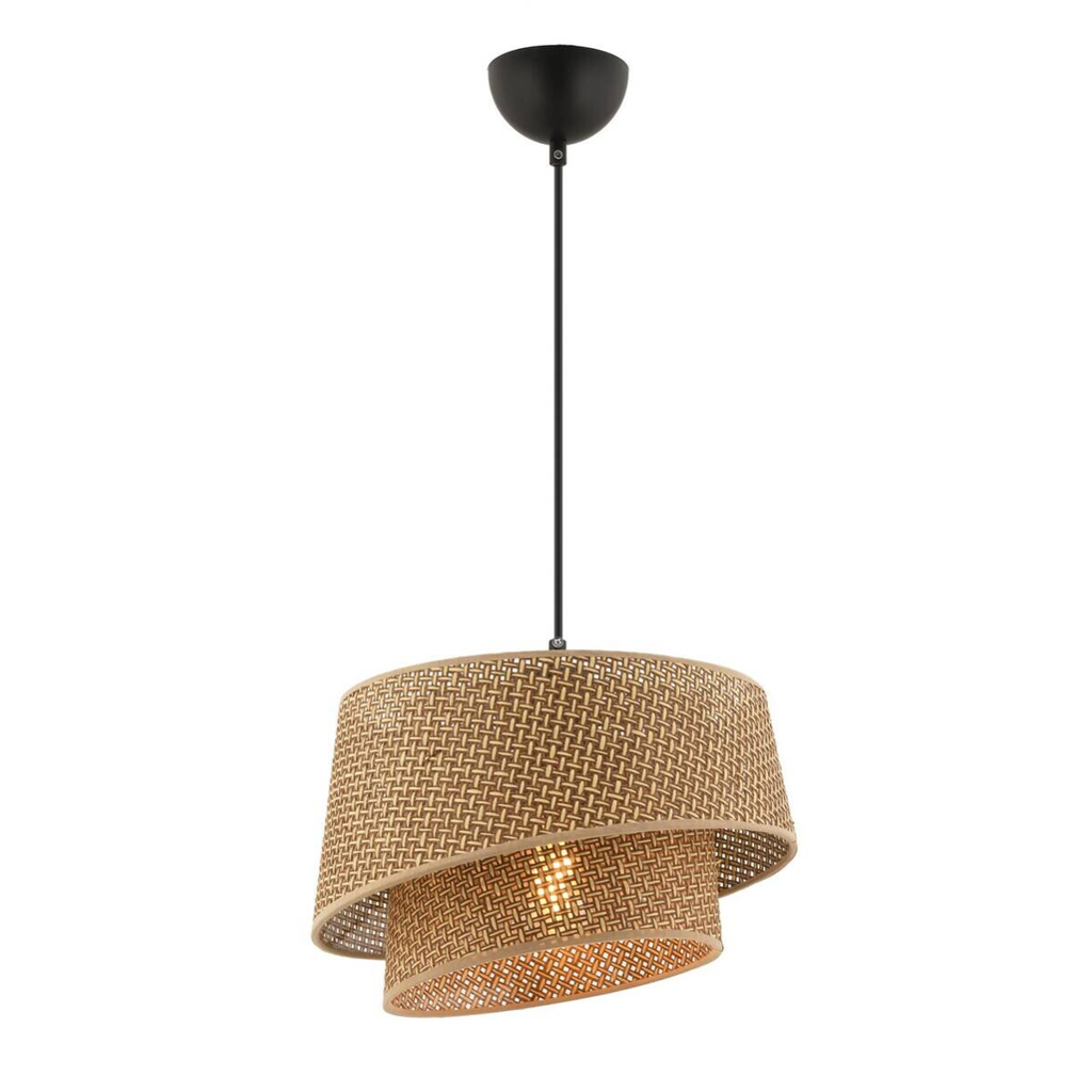 Opviq Pendelleuchte Barette
beige Metall Stoff B/H/L: ca. 32x65x32 cm E27 1 Brennstellen