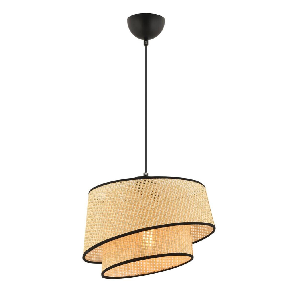 Opviq Pendelleuchte Barette kamel Stoff Metall B/H/L: ca. 32x65x32 cm E27 1 Brennstellen – verschiedene Farben